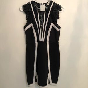 Black and White cocktail dress- lightly worn